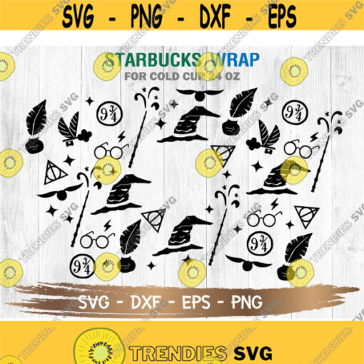 Harry Themed Starbucks Cup SVG Harry Themed SVG Magic svg DIY Venti for Cricut 24oz venti cold cup Digital Download Design 194
