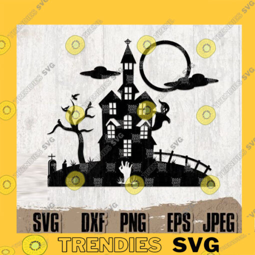 Haunted Village svg Haunted House svg Ghost svg Zombie svg Halloween svg Halloween Cutfile Halloween Digital DownloadCreepy House svg copy