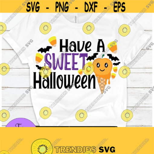 Have a sweet Halloween. Cute halloween. Melted pumpkin ice cream. Halloween SVG Pumpkin ice cream. Halloween Ice cream. Cut File SVG Design 1284