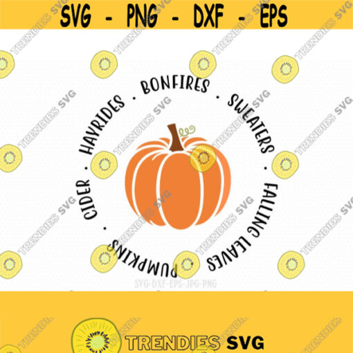 Hayrides Bonfires Sweaters SVG Fall Circle SVG fall svg Fall Signs fall svg pumpkin svg svg for CriCut Silhouette png jpg dxf Design 501
