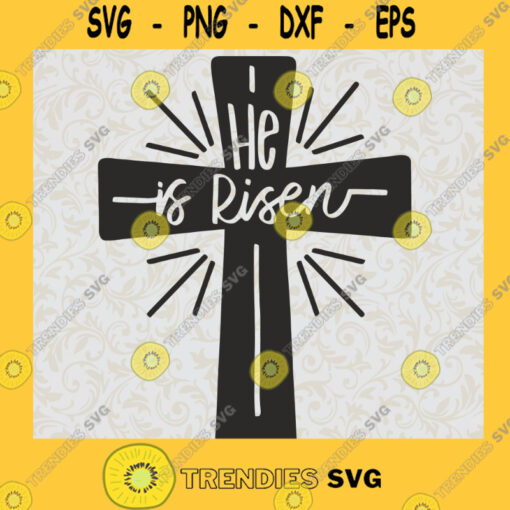 He is Risen Christian Cross Tattoo Art SVG Birthday Gift Idea for Perfect Gift Gift for Friends Gift for Everyone Digital Files Cut Files For Cricut Instant Download Vector Download Print Files
