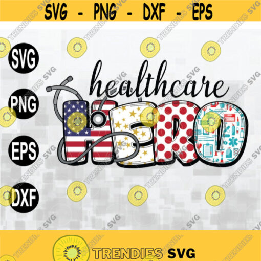 Healthcare Hero PNG File Nurse Doctor Patriotic America 300 dpi Clipart Printable Instant Download cut files digital download Design 82