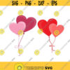 Heart Balloons Love Valentines day Cuttable Design SVG PNG DXF eps Designs Cameo File Silhouette Design 617