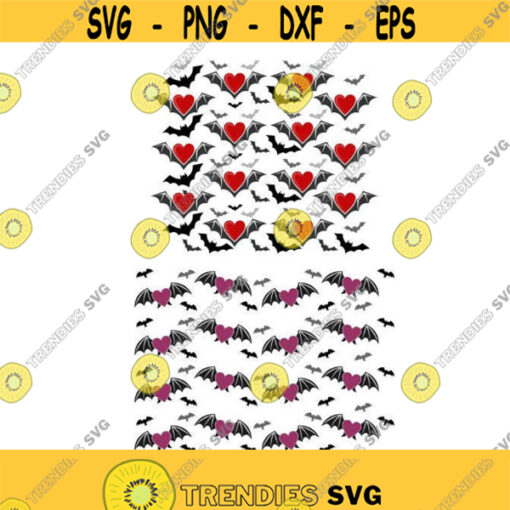 Heart Bat Print Halloween Cuttable SVG PNG DXF eps Designs Cameo File Silhouette Design 1299