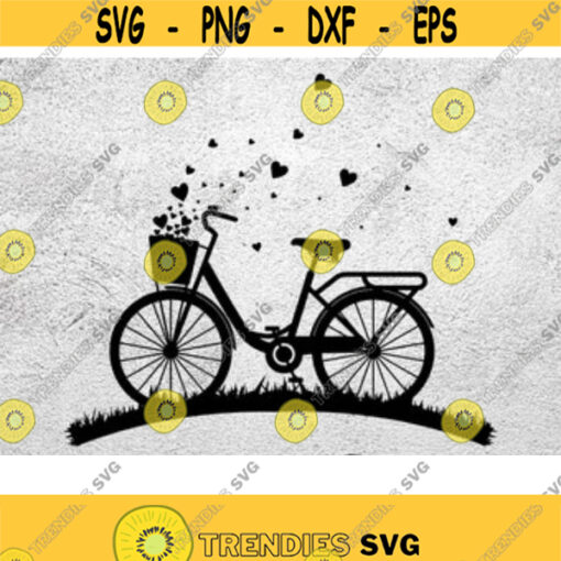 Heart Bicycle svg Bike svg Bike Basket Svg Retro Bike svg Vintage Bike svg Adult Bike svg Heart bike Svg Design 23