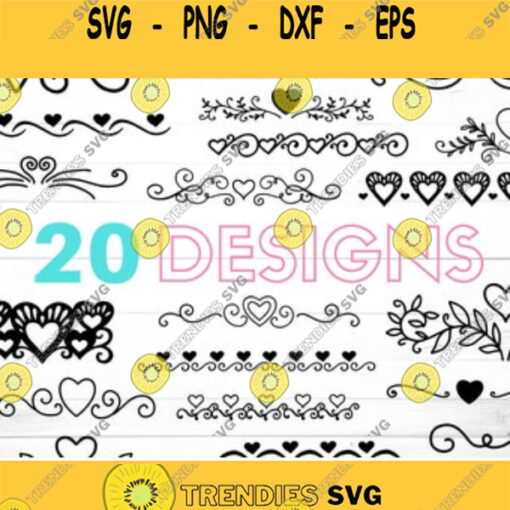 Heart Border Svg Bundle Swirly Heart Svg Heart Svg Flourishes Svg Heart Flourish Svg Heart borders svg valentines svg cut files