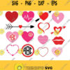 Heart Circle Monogram Frames SVG Hearts Monogram svgValentine svg cut files Love Heart Arrow SVG Vector clipart Hearts Monogram Wedding