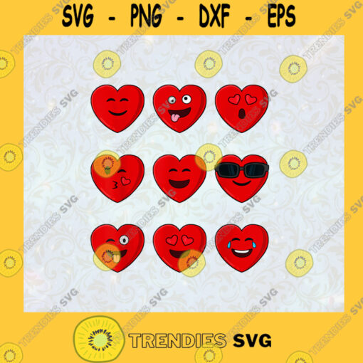Heart Emojis Valentines Day Funny Emoticons Cute Heart Emojis Valentine Day Hearts Valentine Gift Red Hearts SVG Digital Files Cut Files For Cricut Instant Download Vector Download Print Files