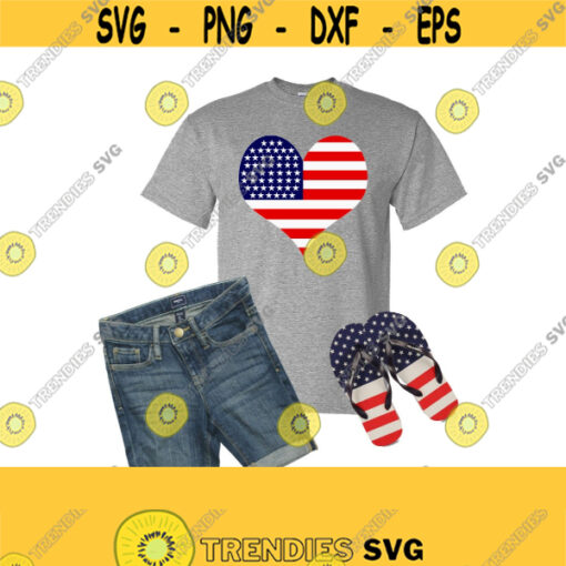 Heart Flag SVG 4th of July SVG Memorial Day Svg Patriotic Svg Dxf Eps Ai Jpeg Png and Pdf Cutting Files