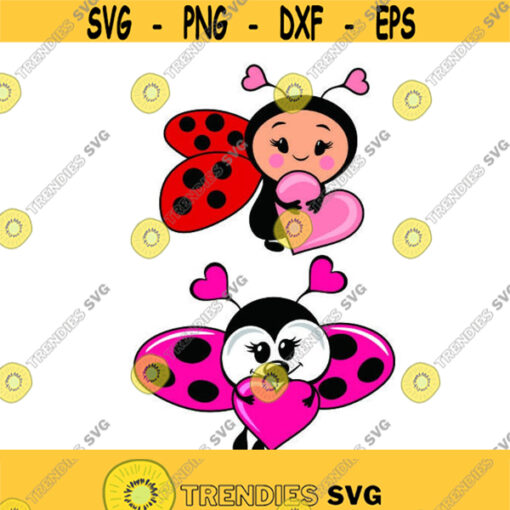 Heart Ladybug insect bug Love Valentines Day Love Cuttable Design SVG PNG DXF eps Designs Cameo File Silhouette Design 934