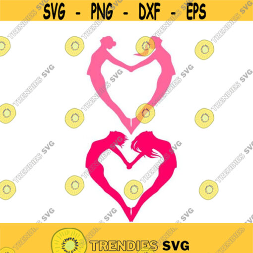 Heart Love Couple Cuttable Design Pack SVG PNG DXF eps Designs Cameo File Silhouette Design 1408