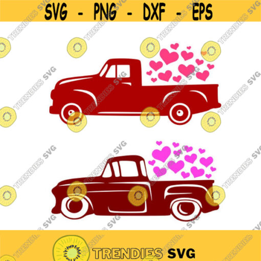 Heart Love Truck Valentines day Cuttable Design SVG PNG DXF eps Designs Cameo File Silhouette Design 1628