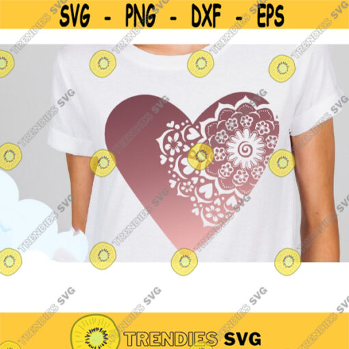 Heart Mandala SVG Heart SVG Files For Cricut Mandala SVG Love Svg Yoga Shirt Design Mandala Heart Iron On Svg Png Dxf .jpg
