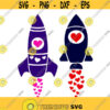 Heart Rocket Spaceship Space Love Valentines Day Love Cuttable Design SVG PNG DXF eps Designs Cameo File Silhouette Design 1319