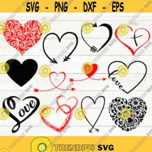 Heart SVG Bundle Love SVG bundle Heart cut file Heart clipart Heart svg files for silhouette Heart files for cricut svg eps png Design 2991