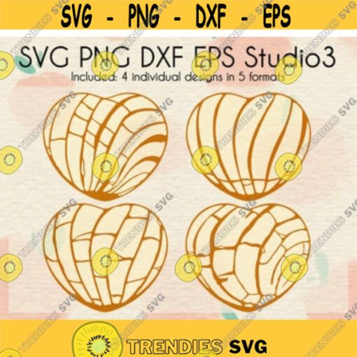 Heart Shaped Pan Dulce Concha SVG Files Love Heart Design Mexican Sweet Bread SVG Bundle Digital Download svg dxf png eps studioDesign 11.jpg