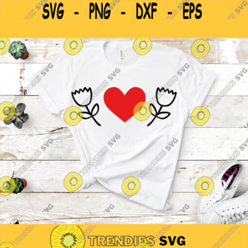 Heart and Flower SVG Svg Dxf Eps Jpeg Png Ai Pdf Cut File Flower svg Flower svg file Heart Svg Heart Clipart svg files