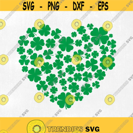 Heart of Shamrocks St Patricks Day SVG St Patricks Day shirt Clover Heart svg png jpg eps dxf studio.3 files. Instant download. Design 231