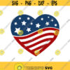 Heart svg america svg american flag svg memorial day svg png dxf Cutting files Cricut Cute svg designs card Design 387