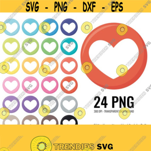 Hearts Clipart. Digital Heart Circles Clip Art. Love Icons. Valentines Day Planner Printable Sticker. Valentines Instant download PNG Design 401