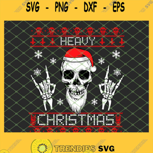 Heavy Christmas Devil Horns Skull Santa Hat Ugly SVG PNG DXF EPS 1