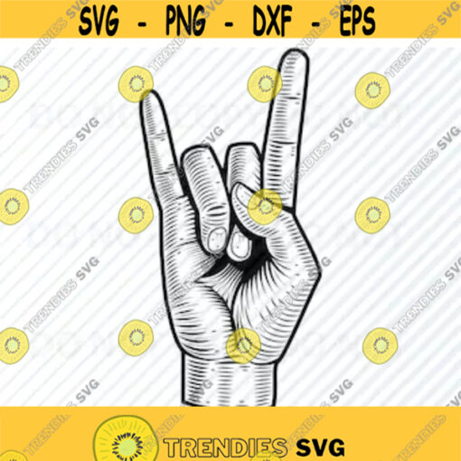 Heavy Metal Sign SVG Files for Cricut Black White Vector Images Silhouette Clip Art Goat horn svg Eps Png dxf ClipArt hand Design 415