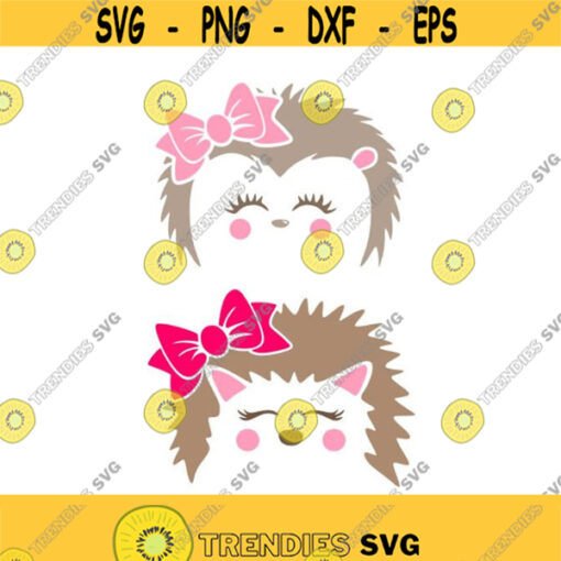 Hedgehog bow animal Cuttable Design SVG PNG DXF eps Designs Cameo File Silhouette Design 1958