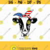 Heifer cow USA usa bandana svg Fourth of July SVG 4th of July Svg Patriotic SVG America Svg Cricut Silhouette Cut File svg dxf eps Design 260