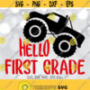 Hello 1st Grade SVG First Grade Boy svg Monster Truck svg Boys Shirt svg Back To School svg First Day Of School svg 1st Grader svg Design 363