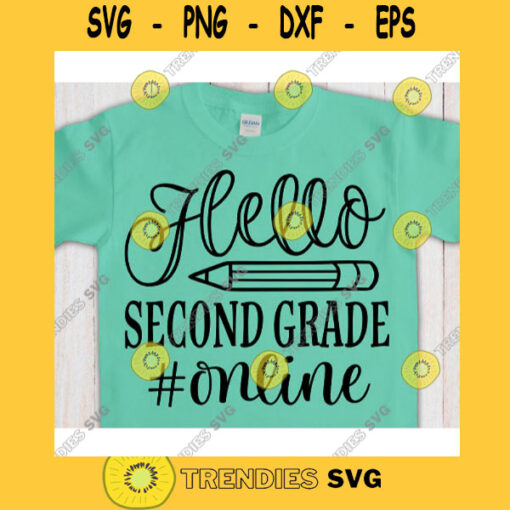Hello 2nd grade online svgSecond grade svgFirst day of school svgBack to school svg shirtHello second grade svgSecond grade clipart