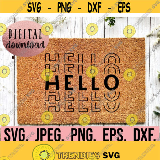 Hello Doormat SVG Welcome Doormat svg png dfx Cricut File Instant Download Front Door Mat Design DIY Doormat SVG Doormat Stencil Design 681