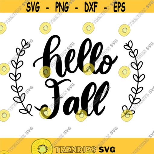 Hello Fall Hand Lettered Decal Files cut files for cricut svg png dxf Design 449