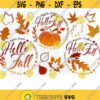 Hello Fall Leaf SVG Pumpkin Spice Apple Cider Bonfires Leaves Fall Sign Svg Fall Quote Svg Leaf Heart Svg Svg Files For Cricut .jpg