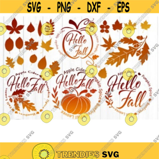 Hello Fall Pumpkin SVG Files For Cricut Pumpkin Spice Hayrides Bonfires Falling Leaves Fall Svg Fall Quote Svg Pumpkin Svg Cut Files .jpg