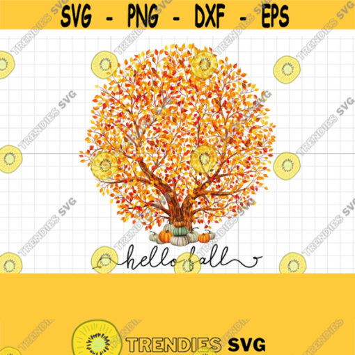 Hello Fall sublimation design download Fall png Love Fall PNG sublimate design tree Pumpkin png fall sublimate designs download Design 469