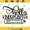 Hello Kindergarten Decal Files cut files for cricut svg png dxf Design 10