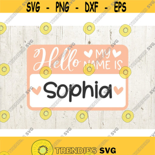 Hello My Name Is SVG hello Im new here svg Newborn girl SVG for Cricut and Silhouette dfx png hello svg Name Tag svg Design 273