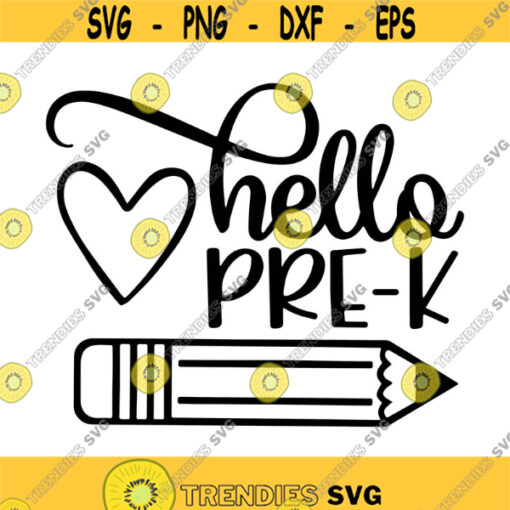 Hello Pre K Decal Files cut files for cricut svg png dxf Design 105