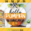 Hello Pumpkin Svg Welcome Fall Round Sign Cut Files Door Hanger Svg Autumn Farmhouse Svg Dxf Eps Png Thanksgiving Silhouette Cricut Design 3189 .jpg