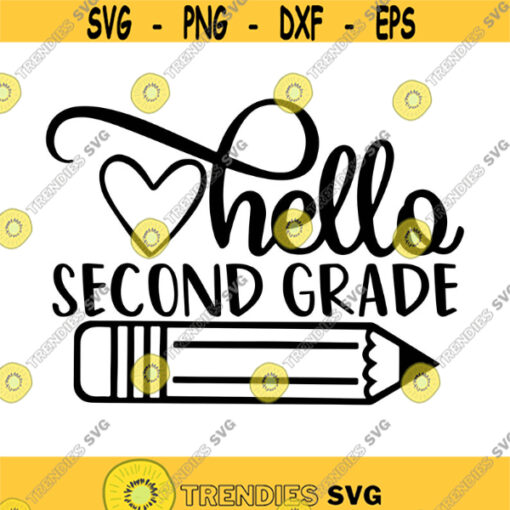 Hello Second Grade Decal Files cut files for cricut svg png dxf Design 57