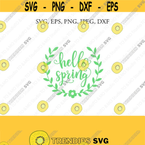 Hello Spring SVG Easter Svg Spring Svg Hello Spring Clip Art Spring Easter Cricut Silhouette Cut File Chevrons