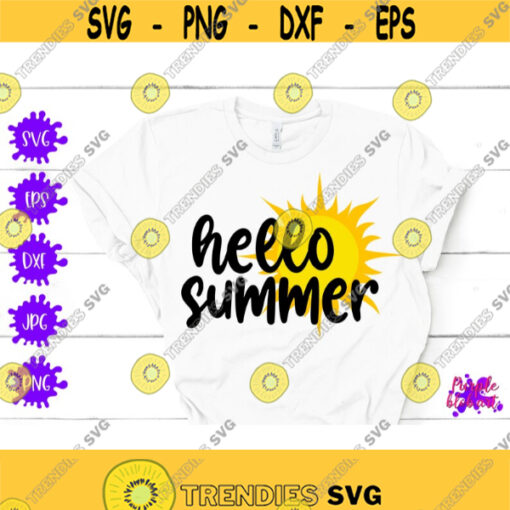 Hello Summer Cut File Summer Sunshine Summer Sign Summer Tank Top Summer Vacation I Love Summer Aloha Summer Summer Beach Positive Vibe SVG Design 298