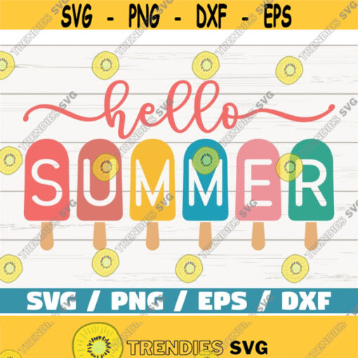 Hello Summer SVG Cut File Cricut Commercial use Instant Download Silhouette Summer SVG Beach SVG Summertime Clip art Design 758