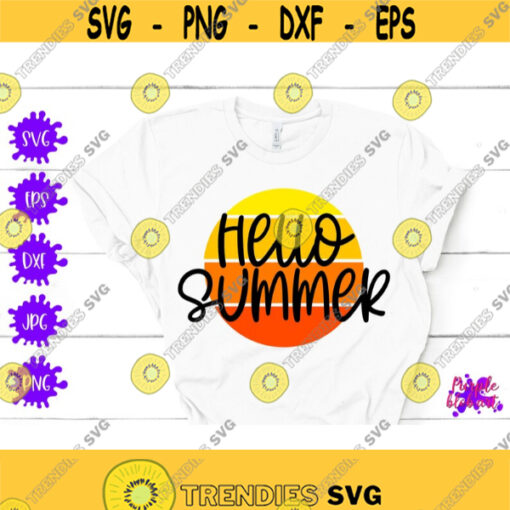 Hello Summer SVG Summer Cricut Cut Files SVG Rustic Design Summer Sunshine Summer lettering Summer Designs Summer Break Sweet Summer Quote Design 297