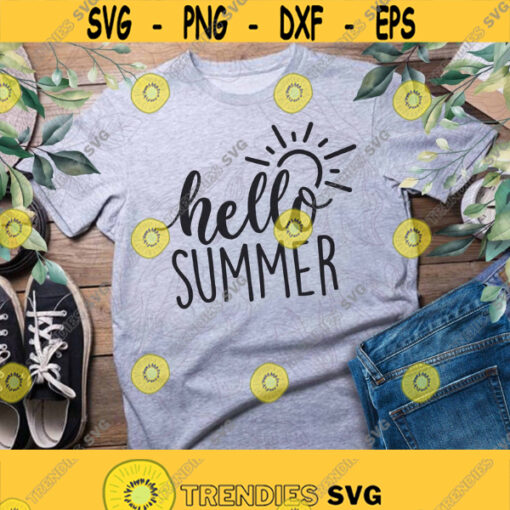 Hello Summer SVG Summer Svg File DXF Silhouette Print Vinyl Cricut Cutting SVG T shirt Designsunny sunshinebeach plese svg Design 418