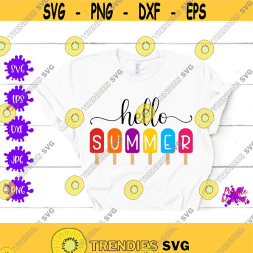 Hello Summer SVG Summer beach Summer Popsicle Sweet Summer SVG Summer Sign Rustic Summer Decor Summer Sign Summer Color Summer Lettering Design 166