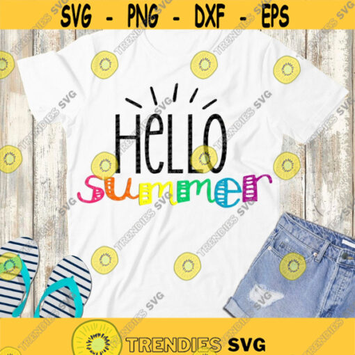 Hello Summer SVG Summer kids shirt SVG Summertime cut files digital downloads