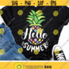 Hello Summer Svg Colorful Pineapple Svg Summer Cut Files Vacation Svg Dxf Eps Png Beach Clipart Girls Shirt Design Silhouette Cricut Design 2431 .jpg
