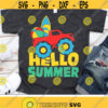 Hello Summer Svg Summer Monster Truck Svg Vacation Svg Dxf Eps Png Beach Clipart Kids Shirt Design End of School Svg Silhouette Cricut Design 2077 .jpg