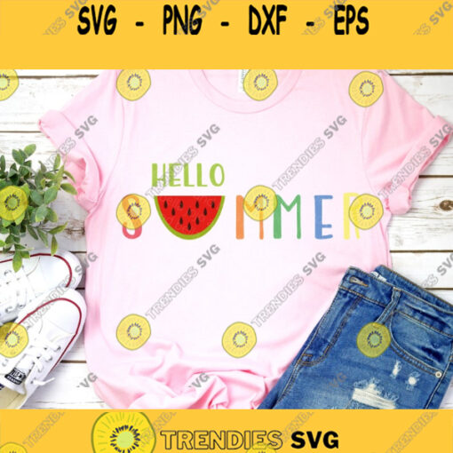 Hello Summer Svg Summer SVG Sun Svg Watermelon Svg Summer tshirt Svg Vacation Svg Svg files for Cricut Sublimation Designs Downloads
